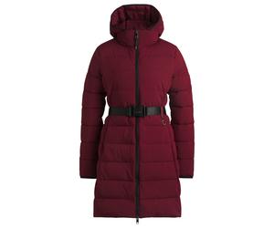 BOSS Manteau d’équitation matelassé déperlant avec fermetures éclair latérales - Style VESPA CORD PUFFER COAT, B6W1402 Rouge sombre L