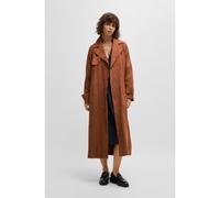 BOSS Manteau en cuir nubuck à bords peints - Style Soronto, 50534652 Marron 42