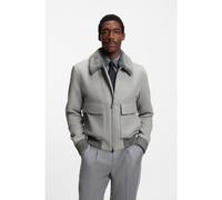 BOSS Manteau en mohair-cachemire avec col en fourrure synthétique - Style H-Charly-251, 50556629 Argent 48