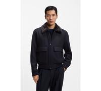 BOSS Manteau en mohair-cachemire avec col en fourrure synthétique - Style H-Charly-251, 50556629 Bleu foncé 48