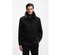 BOSS Manteau en mohair-cachemire avec col en fourrure synthétique - Style H-Charly-251, 50556629 Noir 50