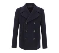 BOSS Manteau court croisé Slim en laine mélangée - Style H-Hyde-Peacoat-264, 50576464 Bleu foncé 56
