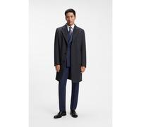 BOSS Manteau Regular Fit en laine à chevrons et cachemire - Style H-Jared-264, 50571863 Bleu foncé 58