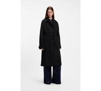 BOSS Manteau Relaxed en laine mélangée avec ceinture - Style Cantony, 50577807 Bleu foncé 36