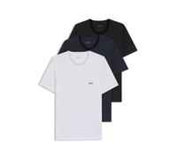 BOSS T-shirt RN 3P Classic – lot de 3 en coton, logo brodé – S Homme
