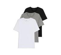 BOSS T-Shirt gris chiné / noir / blanc, Taille S
