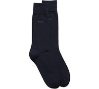 BOSS Lot de deux paires de chaussettes mi-mollet en coton mélangé - Style 2P RS Uni CC, 50516616 Bleu foncé 47-50