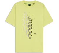 Boss Men's Geometric Degradé Print Cotton T-Shirt Vert M Male