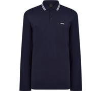 Boss Men's Plisy Long-Sleeve Tipped Collar Polo Shirt Marine 403 S Male