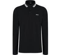 Boss Men's Plisy Long-Sleeve Tipped Collar Polo Shirt Noir 002 6XL Male