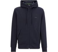 BOSS Sweat à capuche zippé en coton stretch avec logo imprimé - Style Saggy, 50506161 Bleu foncé XS