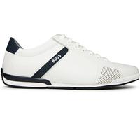 Boss Men's Saturn Smooth Low Top Premium Leather Trainers Blanc 100 11 (45) Male