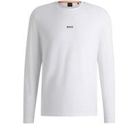 BOSS Hommes TChark T-Shirt en Coton Stretch à Manches Longues et Logo imprimé