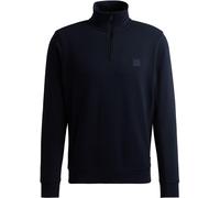 Boss Men's Zetrust Zip-Neck Soft Terryclover The Head Sweatshirt Bleu foncé 404 6XL Male