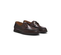 BOSS Mocassins bateau en cuir avec logo gaufré - Style Sienne_Boat_bu, 50570591 Marron foncé 40