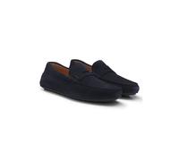 BOSS Mocassins confectionnés au Portugal en cuir suédé avec finition Penny - Style Noel_Mocc_sdpeb, 50541750 Bleu foncé 44