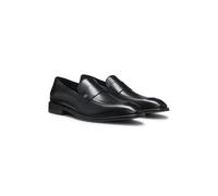 BOSS Mocassins en cuir à monogramme Double B - Style Derrek_Loaf_buvppf, 50566814 Noir 44.5