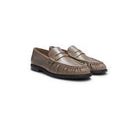 BOSS Mocassins en cuir à monogramme Double B - Style Lycia_Mocc_LTWR, 50573102 Brun chiné 40
