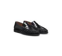 BOSS Mocassins en cuir à monogramme Double B - Style Lycia_Mocc_LTWR, 50573102 Noir 39