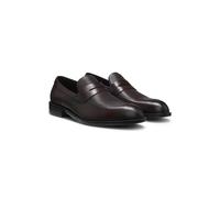 BOSS Mocassins en cuir avec finition Penny - Style Tayil_Loaf_bupf, 50563123 Marron foncé 44.5