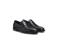 BOSS Mocassins en cuir avec finition Penny - Style Tayil_Loaf_bupf, 50563123 Noir 40.5