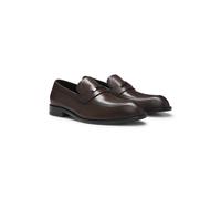 BOSS Mocassins en cuir avec garniture métallique logotée - Style Tayil-L_Loaf_buhw, 50557630 Marron foncé 41