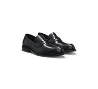 BOSS Mocassins en cuir avec garniture métallique logotée - Style Tayil-L_Loaf_buhw, 50557630 Noir 44