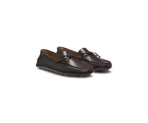 BOSS Mocassins en cuir avec semelle extérieure à picots - Style Roxanne_Driver_NA, 50548639 Marron foncé 39