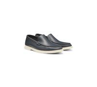 BOSS Mocassins en cuir foulonné avec logo - Style Sienne_Mocc_tbsf, 50536173 Bleu foncé 46