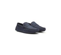 BOSS Mocassins en cuir nubuck avec semelle à picots - Style Noel_Mocc_tbnu, 50548116 Bleu foncé 39