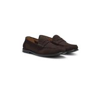 BOSS Mocassins en cuir suédé avec finition Penny et logo en relief - Style Tevan_Mocc_sd, 50563161 Marron foncé 40