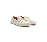 BOSS Mocassins en cuir suédé avec finition Penny - Style Noel_Mocc_sdpeb, 50541750 Blanc 46