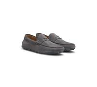 BOSS Mocassins en cuir suédé avec finition Penny - Style Noel_Mocc_sdpeb, 50541750 Gris sombre 44