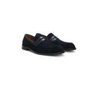 BOSS Mocassins en cuir suédé avec finitions en cuir - Style Tayil-L_Loaf_sdfslt, 50563098 Bleu foncé 43.5