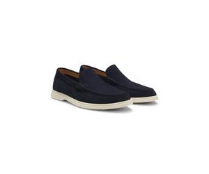 BOSS Mocassins en cuir suédé avec logo embossé - Style Sienne_Loaf_sd_N, 50543083 Bleu foncé 45