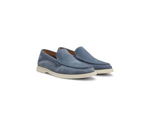 BOSS Mocassins en cuir suédé avec logo gravé en creux - Style Sienne_Loaf_sd_N, 50543083 bleu clair 43