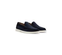 BOSS Mocassins en cuir suédé avec semelle extérieure contrastante - Style Sienne_Loaf_sd_N, 50543083 Bleu foncé 43