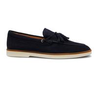 BOSS Mocassins en cuir suédé avec pampilles - Style Hedley_Loaf_sdts, 50568771 Bleu foncé 44