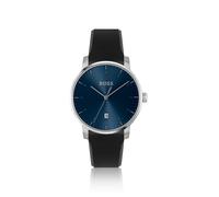 BOSS Montre à cadran bleu et bracelet en silicone - Style DEAN, 58137088 Noir pcs.