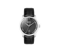 BOSS Montre Analogique à Quartz pour Homme Collection Principle avec Bracelet en Cuir ou Acier Inoxydable, Disponible en NOI, Marron, Bleu, Vert et Gris