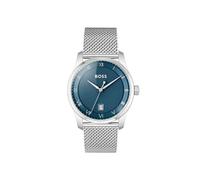 BOSS Montre Analogique à Quartz pour Homme Collection Principle avec Bracelet en Cuir ou Acier Inoxydable, Disponible en NOI, Marron, Bleu, Vert et Gris