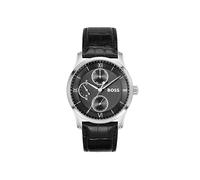 BOSS Montre Analogique Multifunction à Quartz pour Homme Collection Principle Master avec Bracelet en Cuir Noir - 1514272