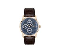 BOSS Montre Analogique Multifunction à Quartz pour Homme Collection Principle Master avec Bracelet en Cuir Marron - 1514273