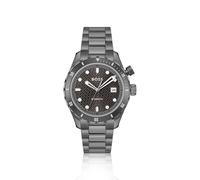 BOSS Montre automatique en acier plaqué gris à cadran monogrammé - Style BOSSMATIC, 58201784 Gris sombre pcs.