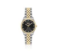 BOSS Montre avec cadran noir et bracelet bicolore - Style GRACEFUL PRECIOUS, 58565073 Couleur argentée pcs.