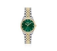 BOSS Montre avec cadran vert et bracelet bicolore - Style GRACEFUL PRECIOUS, 58567527 Couleur argentée pcs.