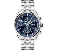 BOSS Montre Chronographe à Quartz avec Calendrier pour Homme Collection SKYTRAVELLER Le avec Bracelet en Acier Inoxydable Argenté - 1514216