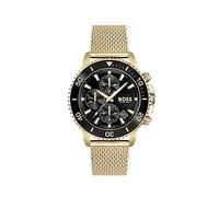 BOSS Montre Chronographe à Quartz pour homme Collection Admiral avec bracelet en aceir inoxydable, silicone ou en tissu en plastique issu des océans