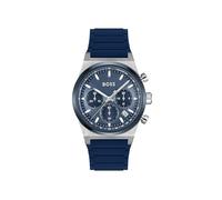 BOSS Montre Chronographe à Quartz pour Homme Collection Candor Chrono avec Bracelet en Silicone Bleu - 1514243