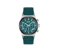 BOSS Montre Chronographe à Quartz pour Homme Collection Candor Chrono avec Bracelet en Silicone Vert - 1514244